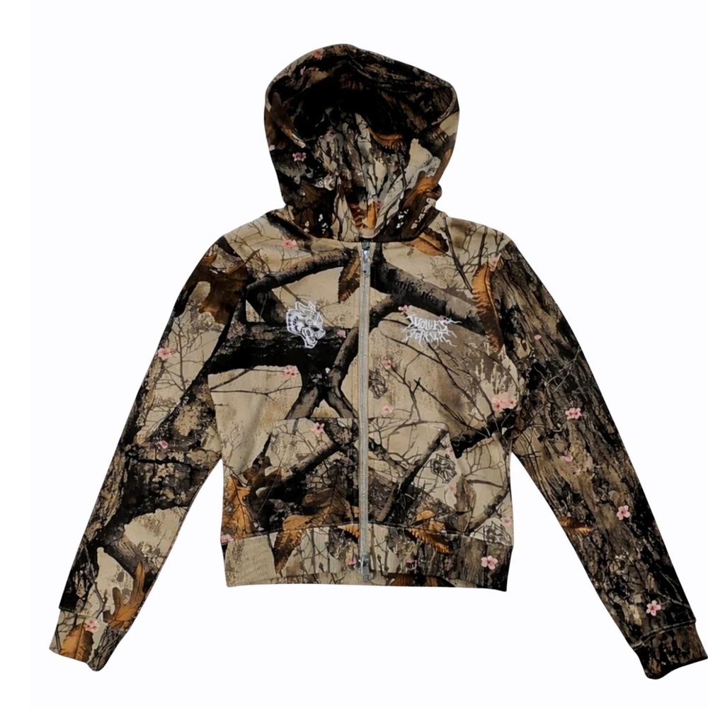 Darc Sport Moth Kanji Iris Zip Up Hoodie Cherry Blossom Woodland Camo Small‎